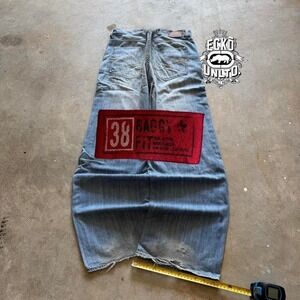 Baggy Ecko Unltd. Wide Leg Southpole Styl Y2K Vintage Denim Jeans 38x32